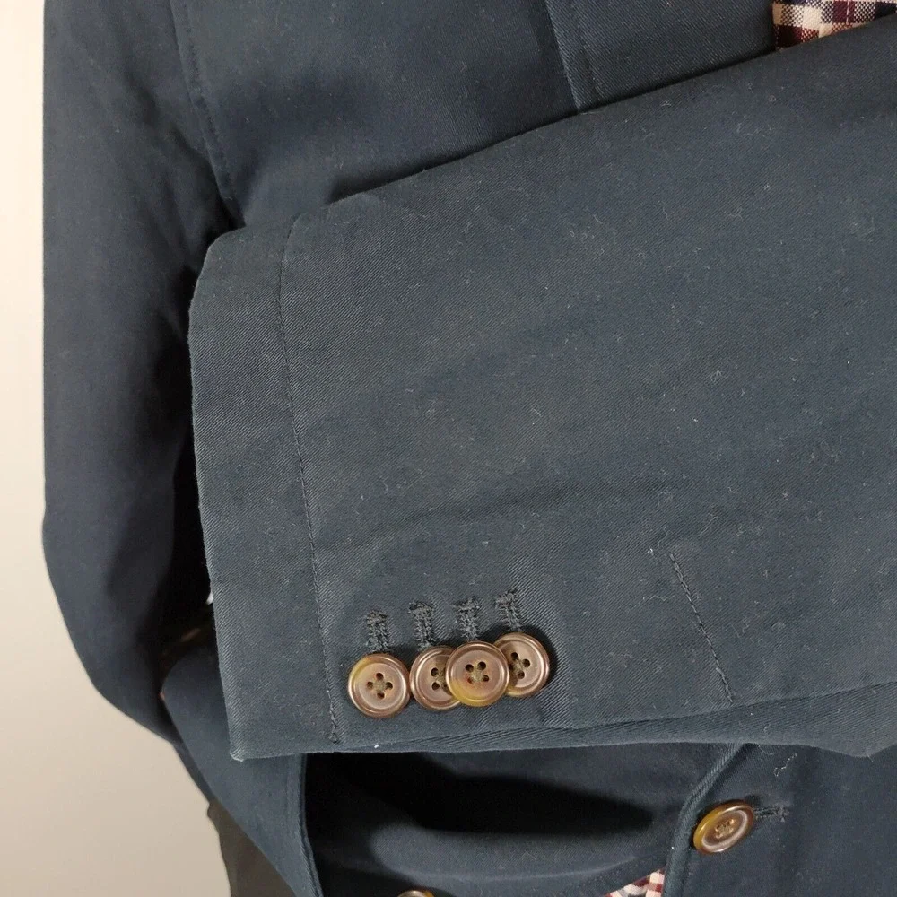 Daniel Cremieux Men's Sport Coat Blazer Two Button Navy Cotton Twill Size Large‎